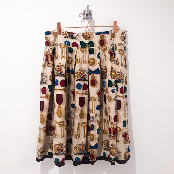 Jewel Print Satin Midi Skirt - Picture 1 of 4